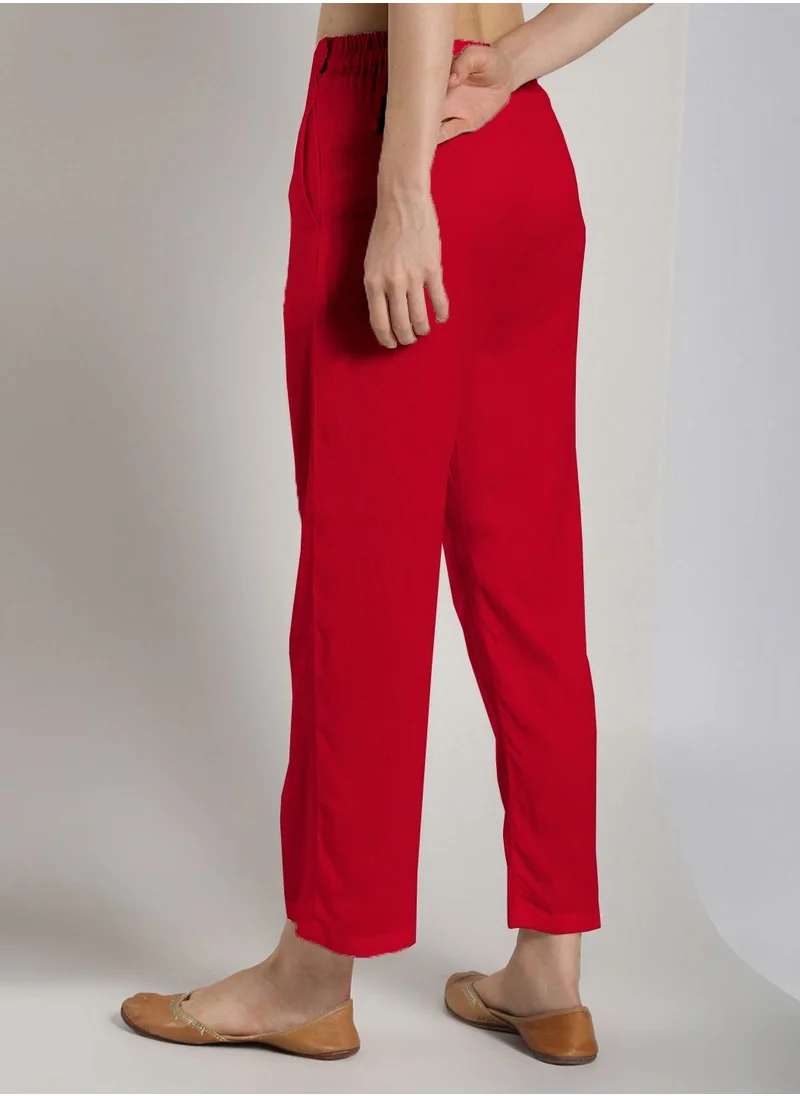 أبهشتي Straight pant -scarlet red