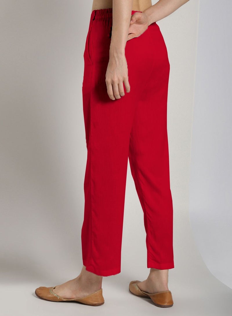 Abhishti Straight pant -scarlet red  - Image 3