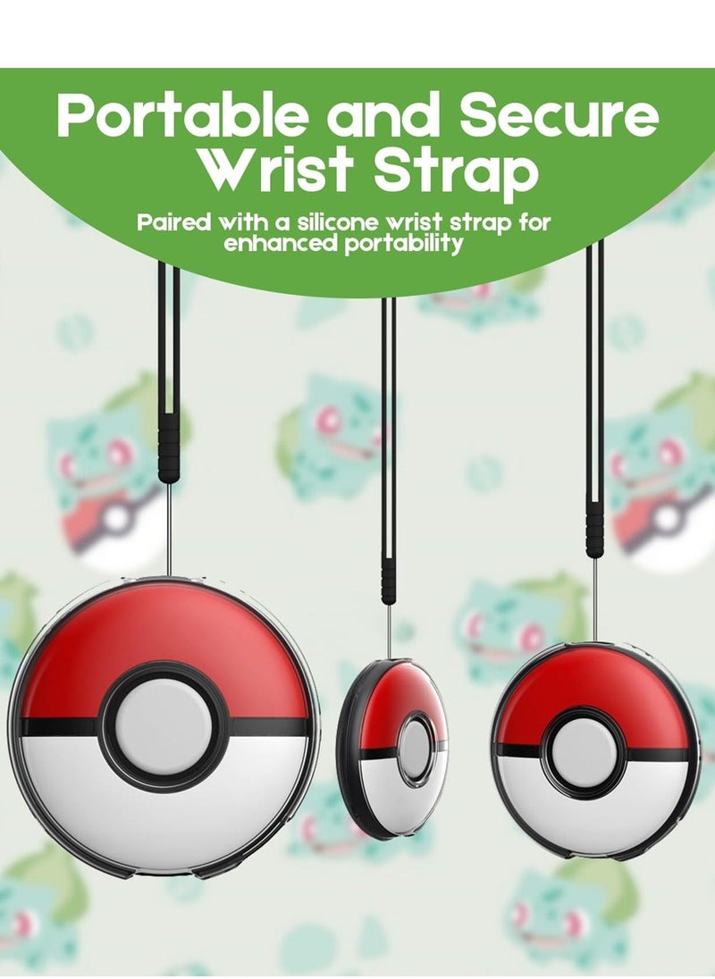 Generic - Protective Case for Pokémon GO Plus + 2023, Transparent Hard PC Shockproof Crystal Cover Case for Poke Ball Go Plus with Button Caps and Wrist Strap, and Assistive Pick - 1 Pack - Image 1