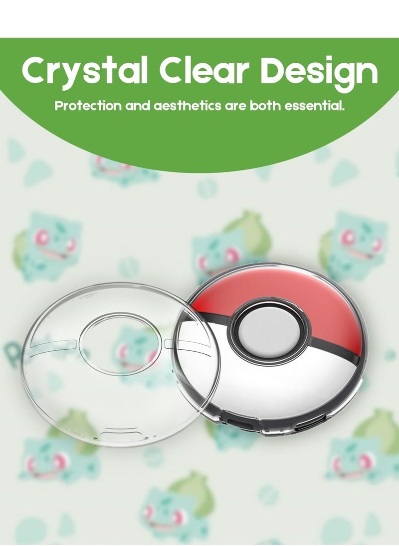 Generic - Protective Case for Pokémon GO Plus + 2023, Transparent Hard PC Shockproof Crystal Cover Case for Poke Ball Go Plus with Button Caps and Wrist Strap, and Assistive Pick - 1 Pack - Image 1