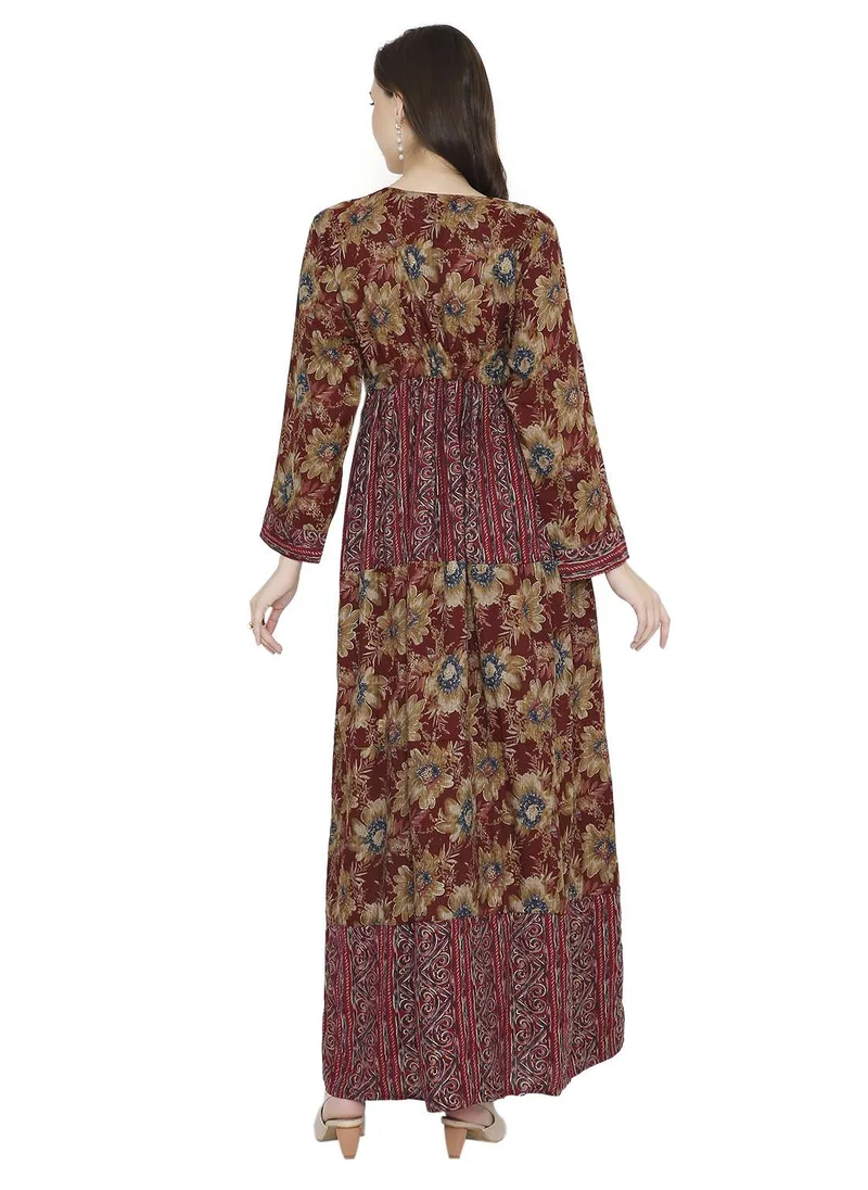HANA & SARA STYLISH LACE EMBROIDERED AND STONE WORK ARABIC KAFTAN JALABIYA DRESSES