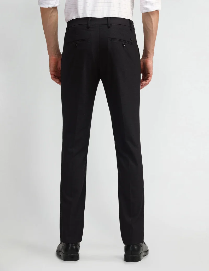 Arrow Charcoal Melang Slim Fit Elasticated Trousers for Men | Best Price UAE