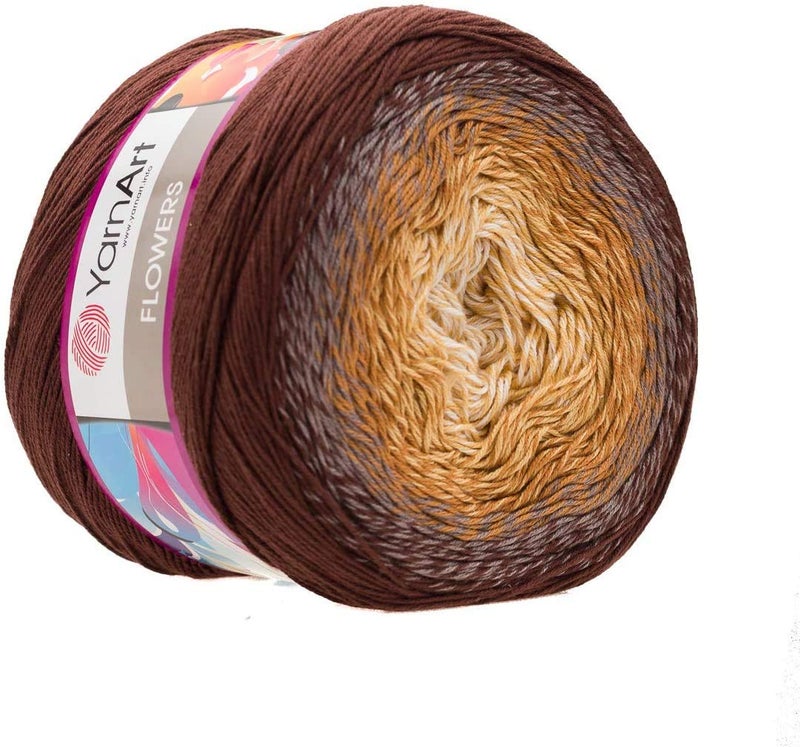 YarnArt Yarn Art Flowers 55 Cotton 45 Acrylic 250gr 1094yds Multicolor Rainbow Crochet Sport Yarn 284