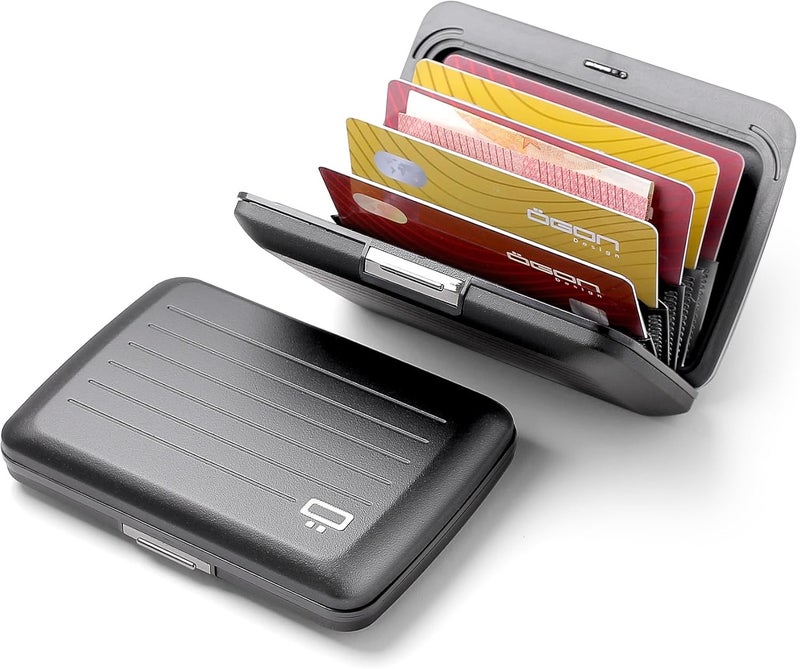 ÖGON -DESIGNS- Aluminium Card Holder with Metal Clasp, RFID Protection Against Fraud and Demagnetization, Compact Wallet, Smart Case Oslo Model - Image 2