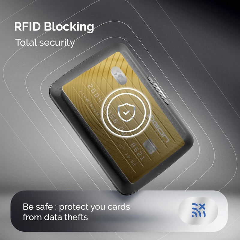 ÖGON -DESIGNS- Aluminium Card Holder with Metal Clasp, RFID Protection Against Fraud and Demagnetization, Compact Wallet, Smart Case Oslo Model - Image 5