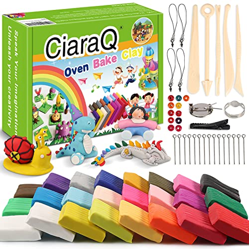 CiaraQ Polymer Clay Starter Kit Oven Bake Modeling Clay with Sculpting Tools 24 Colors 12 lbs - Image 1