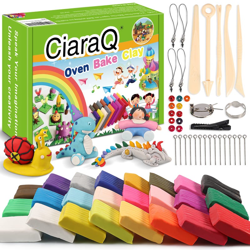 CiaraQ Polymer Clay Starter Kit Oven Bake Modeling Clay with Sculpting Tools 24 Colors 12 lbs - Image 2