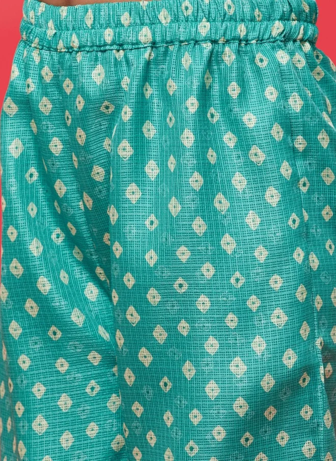 AKS Girls Bandhani Printed Kurta Set with Dupatta