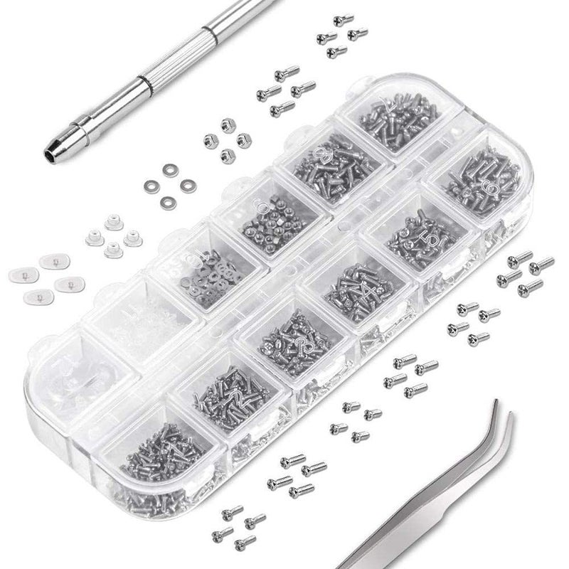 Diy Crafts CTDIYHI37839 Eyeglass Repair Kit 1100 Piece Come With Tweezer and 4 in 1 Micro Screwdriver 2 Pack 4 in 1 Multicolor - Image 2