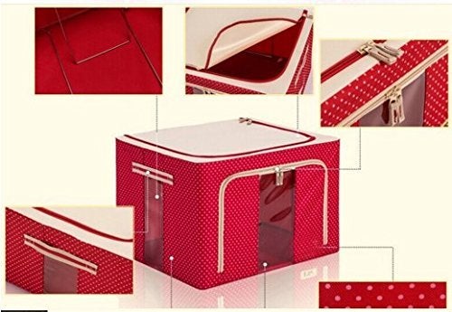 HOMIES INTERNATIONAL HOMIES European Style Foldable Rectangular Steel Frame Under bed Closet Organizer Laundry Bag with Lid and Zip Capacity 55 Liters  - Image 3