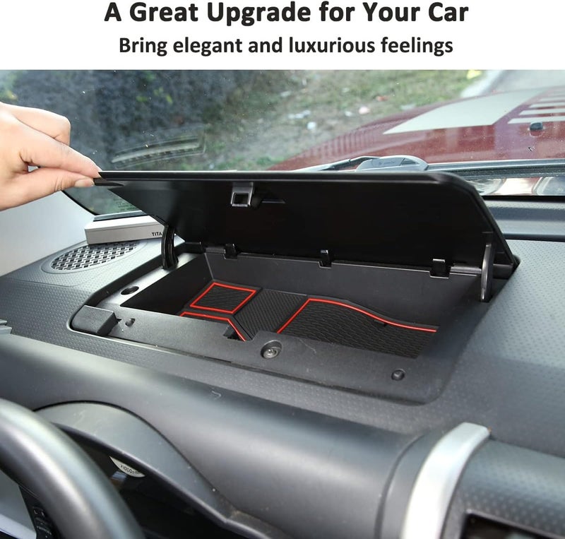 LLKUANG Interior Cup Holder Inserts, Center Console Liner Mats, for Toyota FJ Cruiser 2007-2021 Anti Slip Mat Door Slot Pad Cup Cushion Groove Mat 15-pc Set - Image 4