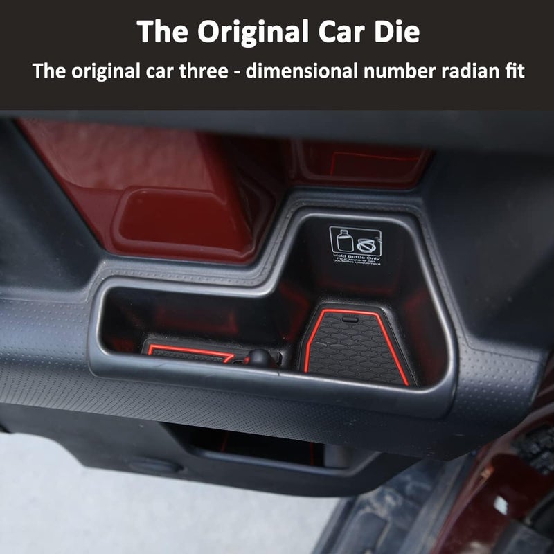 LLKUANG Interior Cup Holder Inserts, Center Console Liner Mats, for Toyota FJ Cruiser 2007-2021 Anti Slip Mat Door Slot Pad Cup Cushion Groove Mat 15-pc Set - Image 3