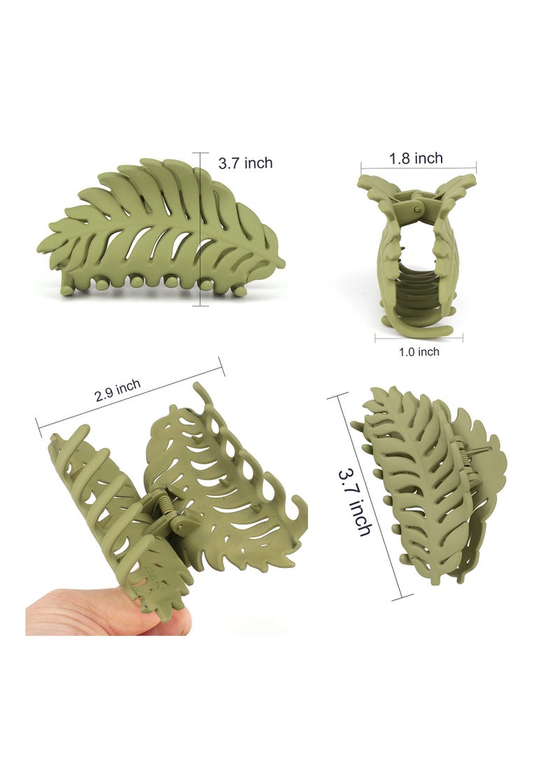 Zikra 8Pcs Hair Claw Clips for Women Suntown 3.7in Non-slip Large Strong Hold Claw Clips for Thick Hair Trendy Jaw Hair Clips leaf claw Hair Hair Clips for Women Hair Accessories for Women and Girls - Image 2