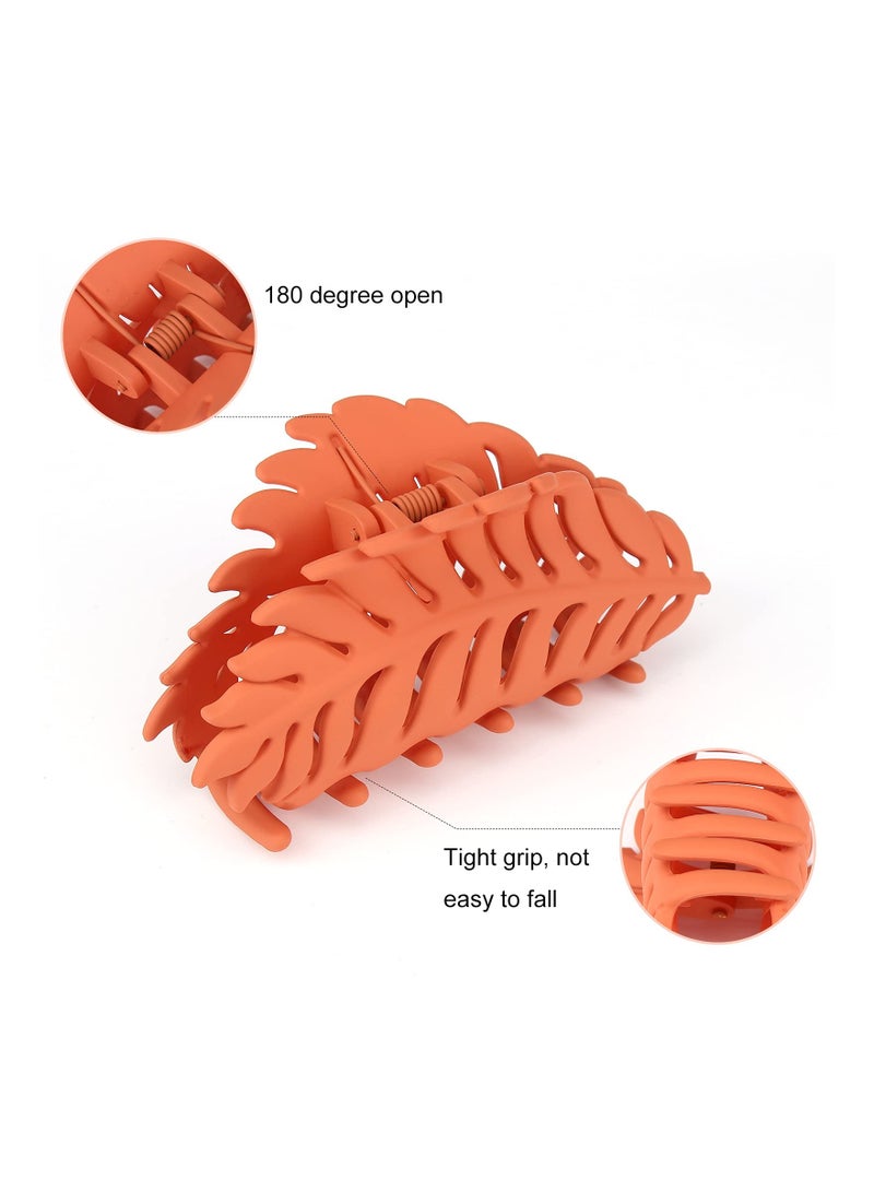 Zikra 8Pcs Hair Claw Clips for Women Suntown 3.7in Non-slip Large Strong Hold Claw Clips for Thick Hair Trendy Jaw Hair Clips leaf claw Hair Hair Clips for Women Hair Accessories for Women and Girls - Image 3