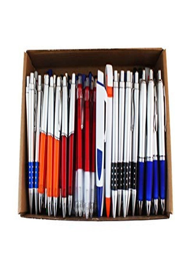 SKKSTATIONERY 100 قطعة أقلام حبر جاف بالجملة، أقلام حبر جاف متنوعة، قابلة للسحب، للوازم المكتبية، كمية كبيرة.