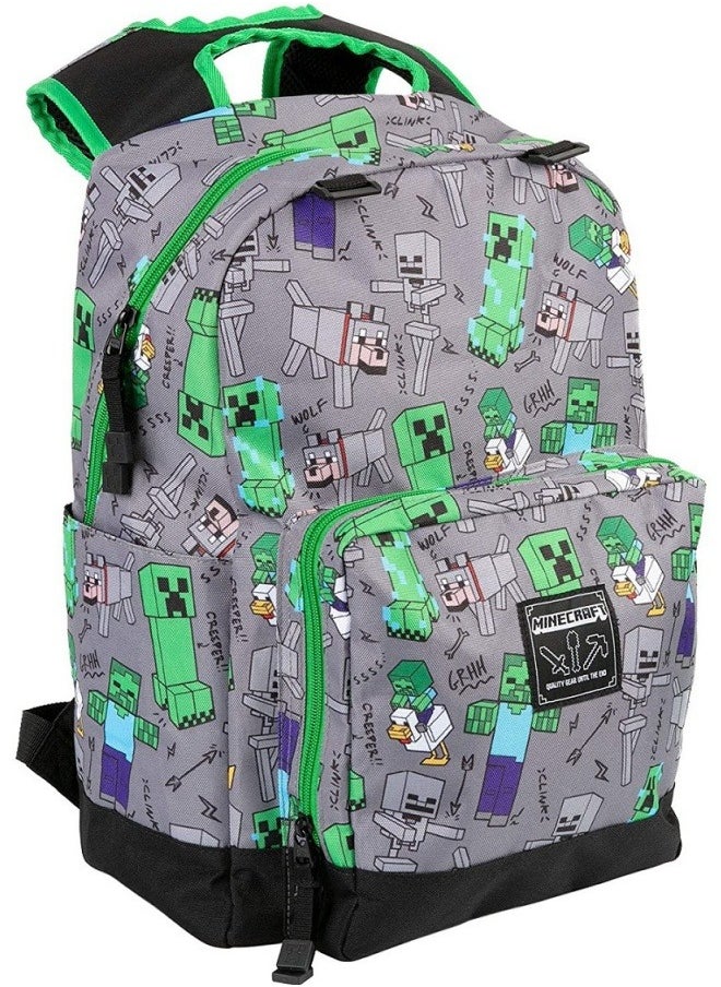 Generic - Minecraft Creeper Backpack with Diamond Pickaxe, Creeper Student Backpack - Image 1