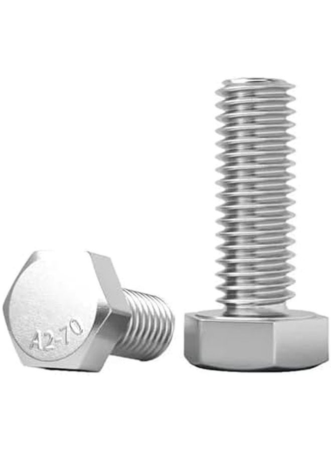 M10 304 Stainless Steel Hex Head Bolts Full Thread External Hex Screws 65mm 2PCS - Image 1