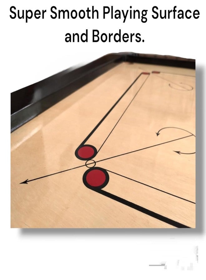 NKT Superior Matte Finish Practice Carrom Board for Serious Professional Practice with Coins Striker and Powder Black New ((Large 32 inch 2025- with Carrom Stand CS2)) - Image 4