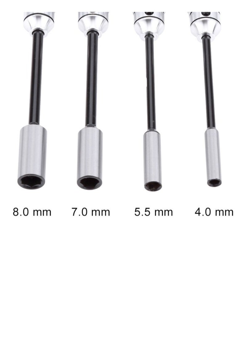 SYOSI Hex Nut Driver Set Hexagonal Head Nut Wrench 4.0/5.5/7.0/8.0mm 4Pcs RC Repair Tools Kit Socket Screwdrivers for RC Cars Model Airplanes Sportinggoods Deformation Model  - Image 5