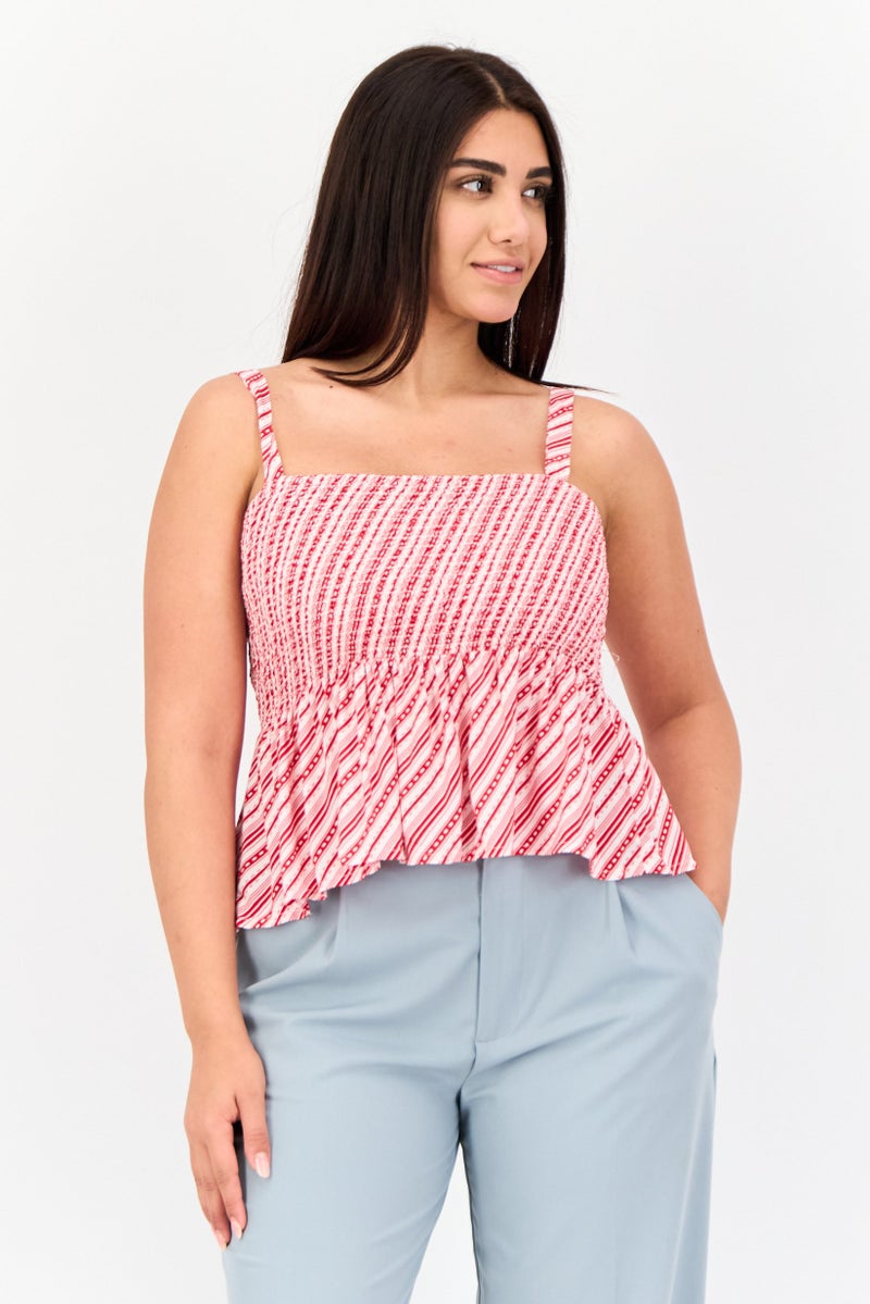 ONLY Women Square Neck Sleeve Allover Print Tank Top, Multicolor  - Image 1
