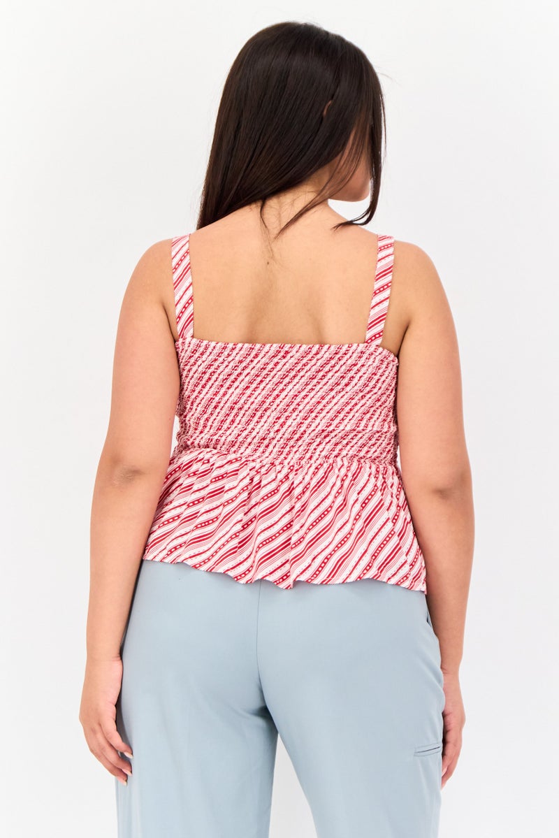 ONLY Women Square Neck Sleeve Allover Print Tank Top, Multicolor  - Image 3