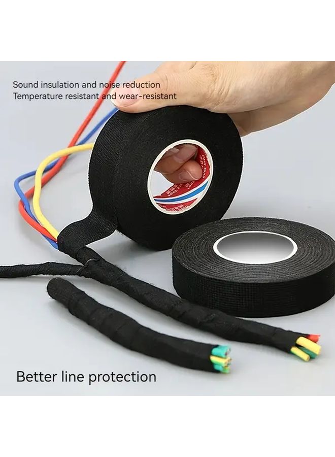 5pcs Heat Resistant Self Adhesive Cable Wrapping Tape 0.354in x 393.7in Black - Image 2