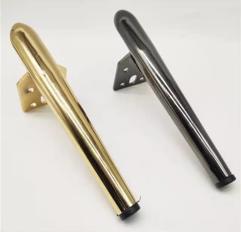 Zohra ZOHRA Hardware 4PC New Dandi Shaped Metal Furniture Legs Latest Style Coffee Table Sofa Leg Kitchen Table Legs Bathroom Cabinet Titanium BlackGlossy Golden 6inch 2 inch Titanium Black - Image 2