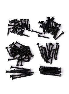 LAWAZIM Hardware Drywall Screws Kit - 89 Piece, Black | Coarse Thread Drywall Screw with Phillips Drive Black Oxide Finsh Bugle Head Wood Screws Assortment Kit Ideal for Drywall Sheetrock.  - Image 1