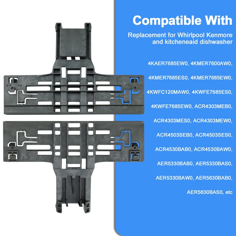 Funmit Upgraded WPW10546503 Dishwasher Top Rack Adjuster Compatible with Kitcheneaid Dishwasher Parts Upper Rack, Includes W10546503 W10195840 W10195839 W10250160 Part for Whirlpool kenmore Dishwasher, 8 PCS - Image 3