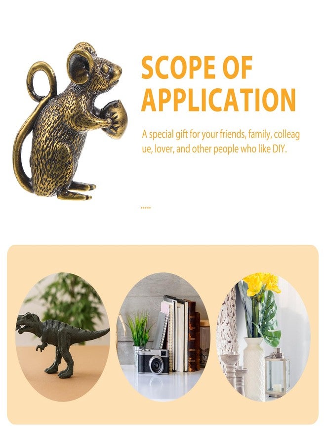 توي اند اونا تمثال فأر نحاسي صغير من توياندونا، تمثال فأر الحظ الصيني، قلادة، تعليقة، فنغ شوي، تميمة للثروة، ديكور منزلي - Image 5