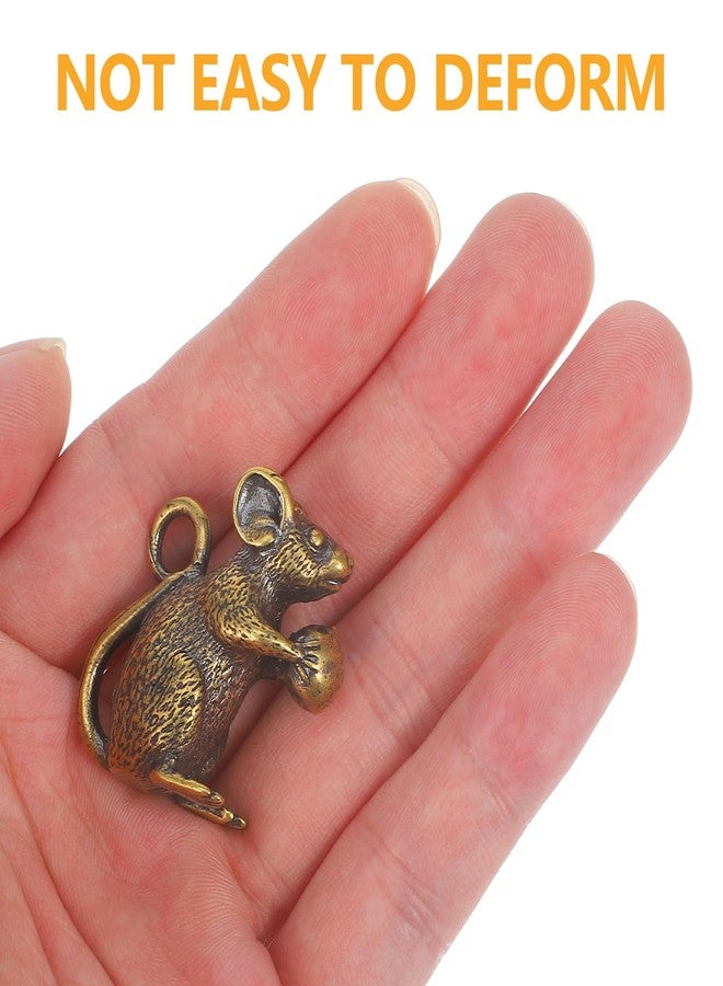 توي اند اونا تمثال فأر نحاسي صغير من توياندونا، تمثال فأر الحظ الصيني، قلادة، تعليقة، فنغ شوي، تميمة للثروة، ديكور منزلي - Image 2