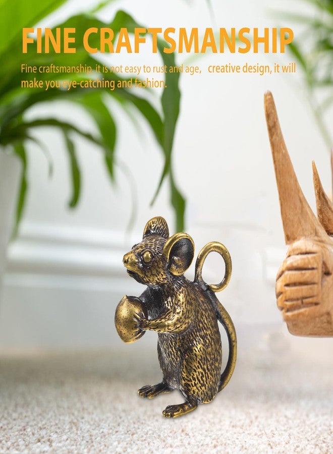 توي اند اونا تمثال فأر نحاسي صغير من توياندونا، تمثال فأر الحظ الصيني، قلادة، تعليقة، فنغ شوي، تميمة للثروة، ديكور منزلي - Image 4