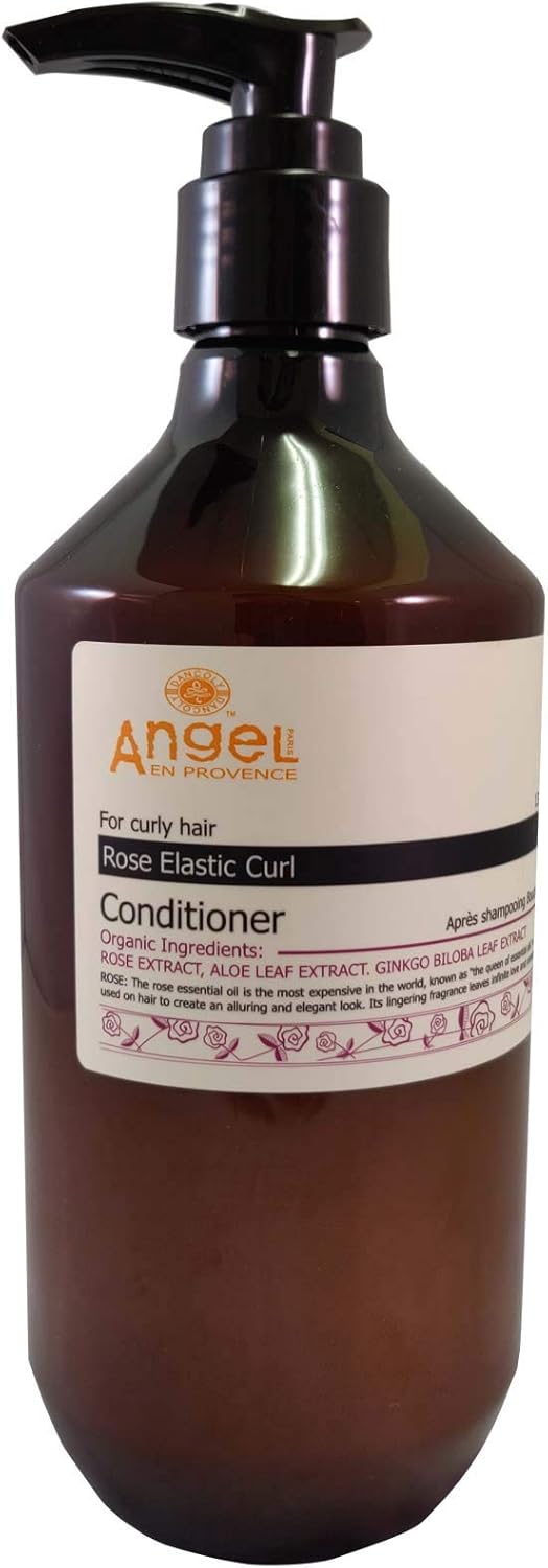 Angel en Provence Rose Elastic Curl Conditioner for Curly Hair 400ml Gently Cleanses and Leaves Hair Silky and Easy to Manage