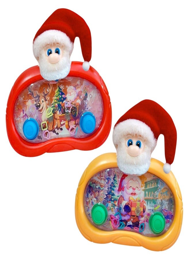 AMANVANI Christmas Theme Water Game, Handheld Water Ring Toss, Anxiety Toys, Travel Family Games Ideal Gift for Kids, Aqua Bubble Toy, Festive Return Gift for Christmas Party (Santa (2 Pcs)) - Image 1