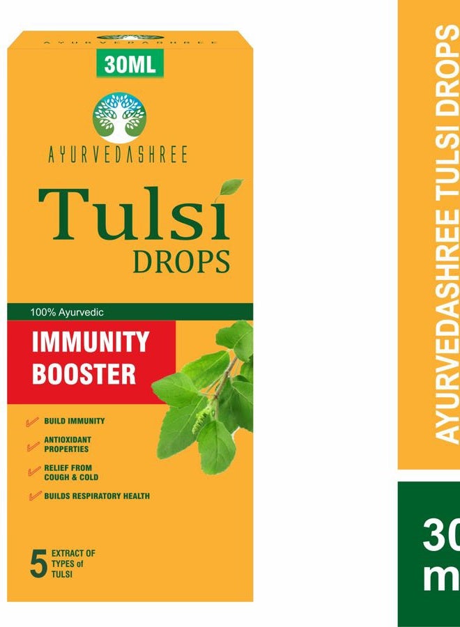 AYURVEDASHREE قطرات تولسي معززة للمناعة الطبيعية 30 مل - معتمدة 5 أنواع نادرة من تولسي، قطرات الريحان المقدس 30 مل - Image 2