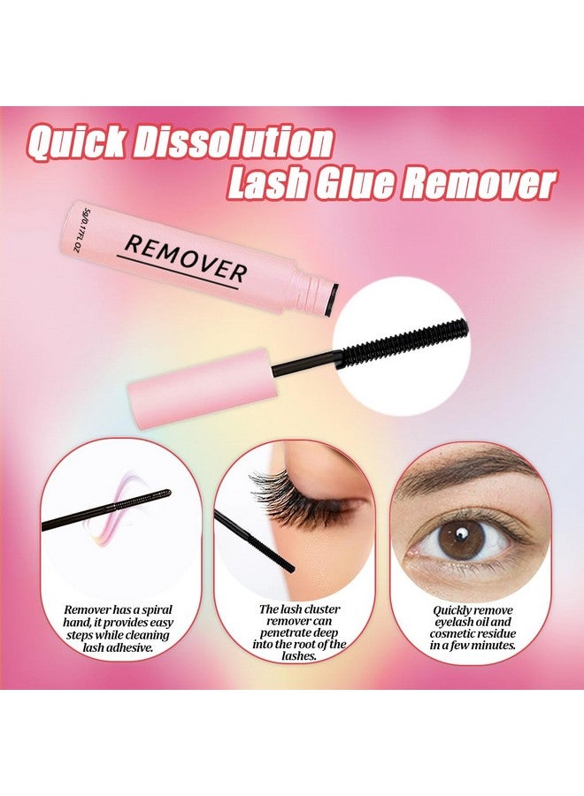 DNSGOOR Diy Lash Extension Kit With 280 Pcs 9-16Mm 40D Lashes Clusters 200Ml/6.7Fl.Oz Lash Cleanser Eyelash Shampoo Mini Usb Portable Lash Fan Bond And Seal Remover Eyeliner Eyelid Cleaning Brush - Image 5