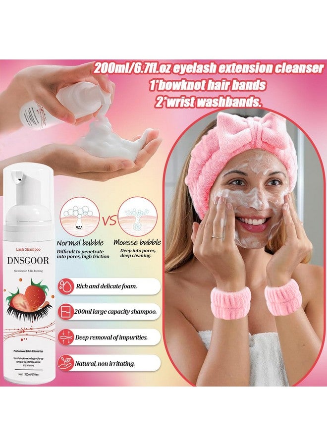 DNSGOOR Diy Lash Extension Kit With 280 Pcs 9-16Mm 40D Lashes Clusters 200Ml/6.7Fl.Oz Lash Cleanser Eyelash Shampoo Mini Usb Portable Lash Fan Bond And Seal Remover Eyeliner Eyelid Cleaning Brush - Image 2