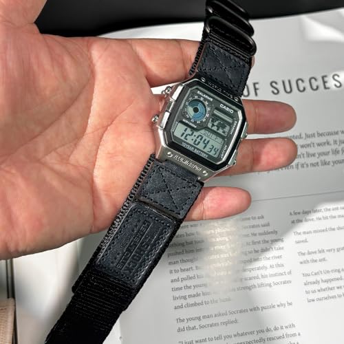 HEMSUT 18mm Tactical Nylon Strap for Casio Watches Quick Release Military Style ShockResistant Band Compatible with AE1200 DWH5600 F91W A168W More - Image 3