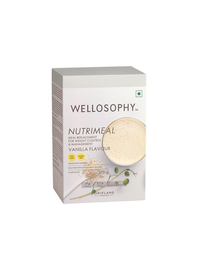 Oriflame Wellosophy NutriMeal Vanilla Flavour Meal Replacement, 375g, High Protein, Fibre, Vitamins, Minerals, Weight Control - Image 1