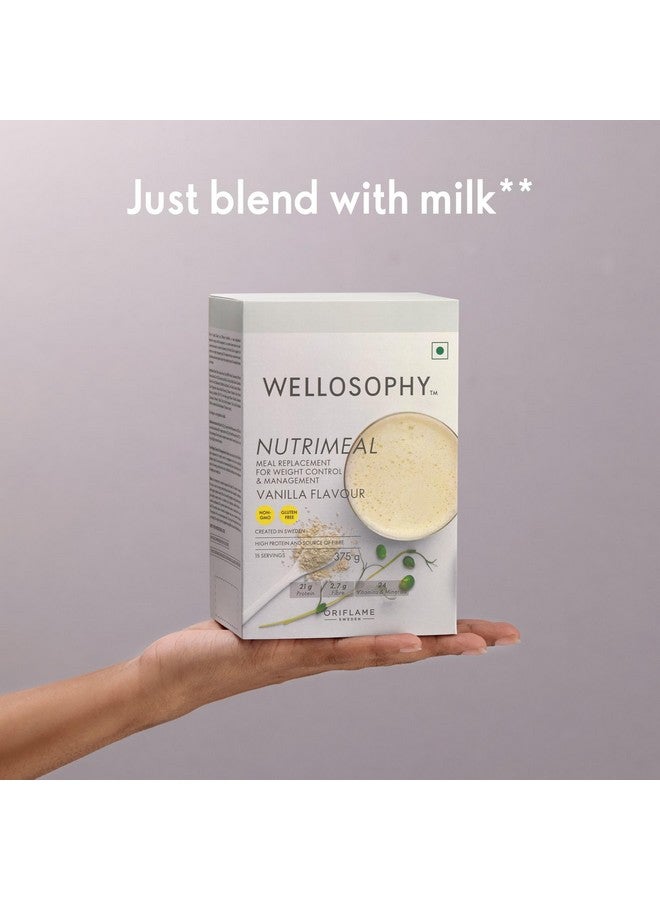 Oriflame Wellosophy NutriMeal Vanilla Flavour Meal Replacement, 375g, High Protein, Fibre, Vitamins, Minerals, Weight Control - Image 4