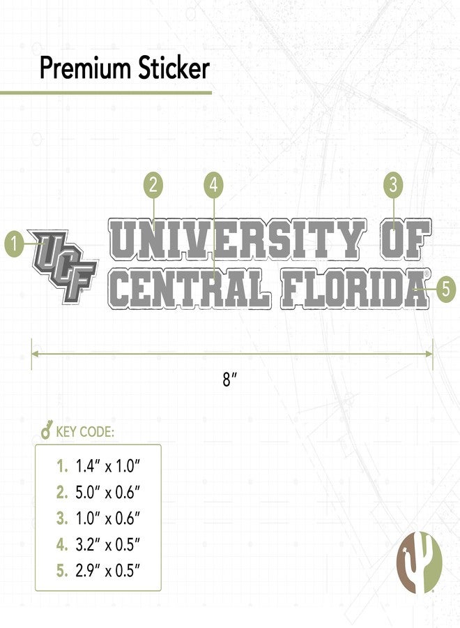 Desert Cactus University of Central Florida Knights UCF Name Logo Vinyl Decal Laptop Water Bottle Car Scrapbook (8 Inch Sticker) - Image 2