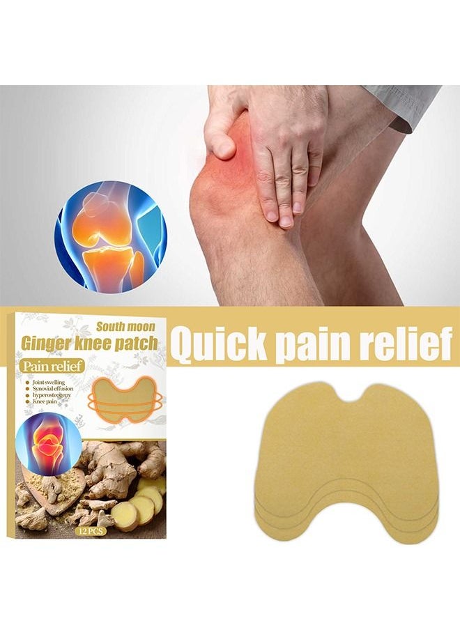 SOUTH MOON - Ginger Knee Patch Pain Relief Warming Plaster Arthritis Pain Patches Heat Patches for Knee Pain Relief and Inflammation Long Lasting Relief of Joint Pains, 12 Pieces - Image 1