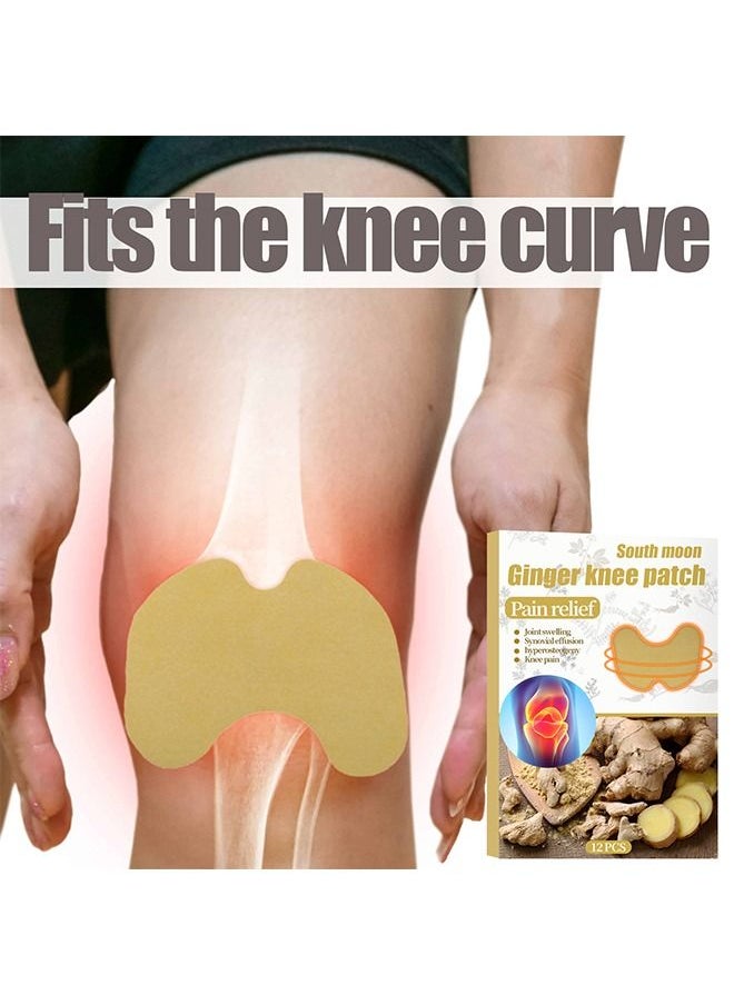SOUTH MOON - Ginger Knee Patch Pain Relief Warming Plaster Arthritis Pain Patches Heat Patches for Knee Pain Relief and Inflammation Long Lasting Relief of Joint Pains, 12 Pieces - Image 1