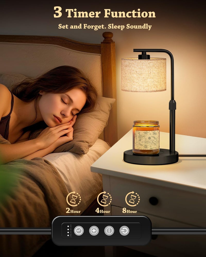 FUNNYBEHOM Candle Warmer Lamp with Timer Dimmer, Height Adjustable Electric Candle Lamp Warmer with 2 Bulbs, Birthday Gifts for Women Mom, Gift for Home Decor - Image 2
