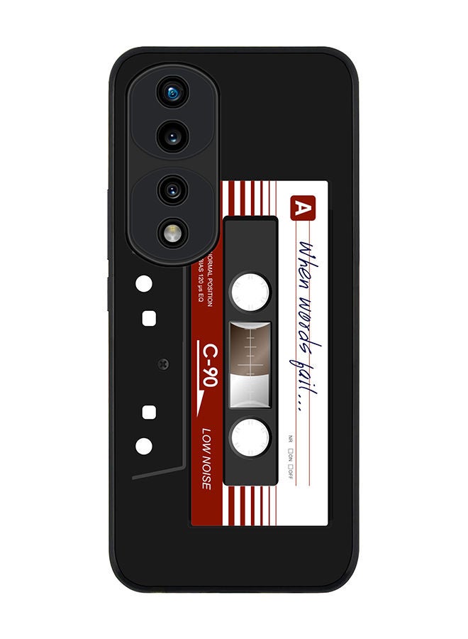 Stylizedd Rugged Black edge case for Honor 70 Pro Slim fit Soft Case Flexible Rubber Edges Anti Drop TPU Gel Thin Cover - When Words Fail (Black Tape) - Image 1