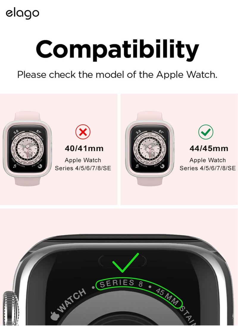 Elago Duo for Apple Watch Series 8/7 (45mm), Series 6/SE/5/4 (44mm) Cover Case - Clear Lovely Pink  - Image 2