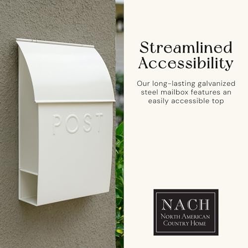 NACH Mailboxes for Outside Wall Mount, 15 x 10 x 4 inches, White Mailboxes for Outside, Waterproof Mailbox Wall Mount with Newspaper Holder - The Milano Mailbox - Image 3