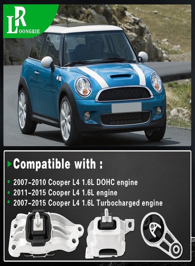 loongrie Engine Motor Mount and Transmission Mount Kit Compatible with 2007-2015 Mini Cooper - Image 2