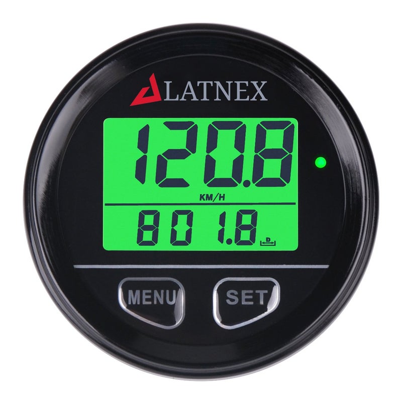 LATNEX SP-GPS95 Universal Digital GPS Speedometer Waterproof. Displays Speed(MPH/KMH), Distance Traveled and Time - Suitable for ATV UTV-Marine-Boats-Motorcycle- Automobile Motor Vehicle Bikes (Black) - Image 1