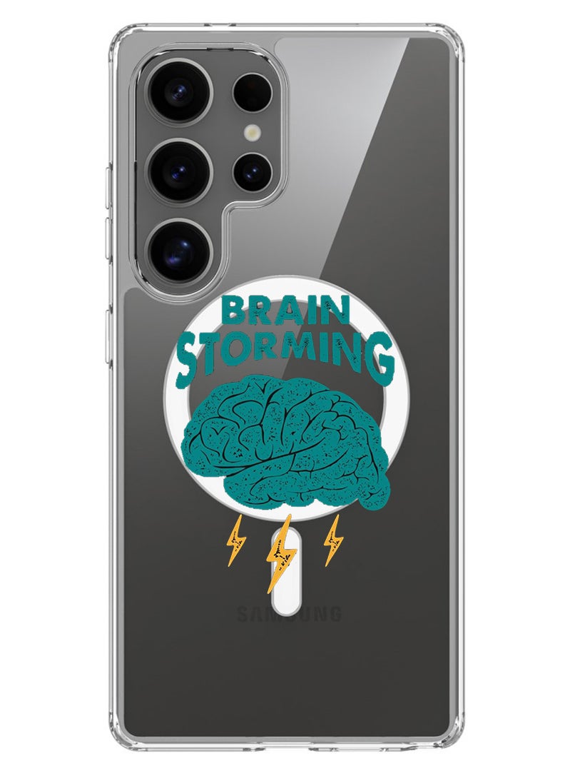 Theodor Magnetic Case for Samsung Galaxy S25 Ultra 6.9-inch Compatible with MagSafe Wireless Charging, Shockproof Phone Bumper Cover Brain Stroming - Image 1